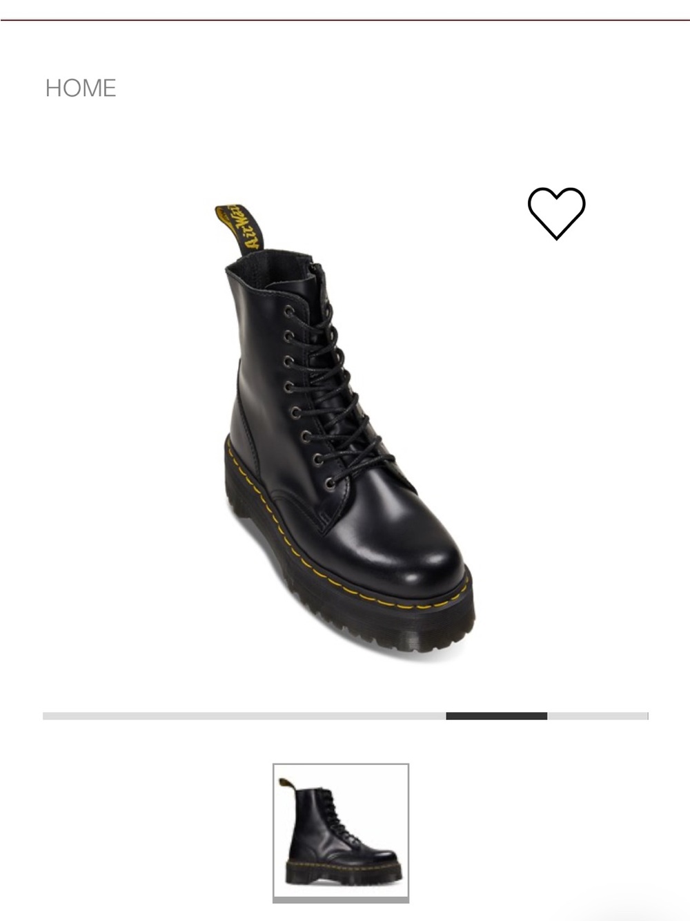 Dr. Martens JADON POLISHED LEATHER PLATFORM BOOTS IN BLACK